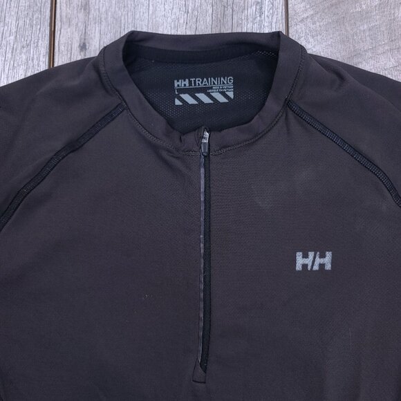 Helly Hansen Mens 1/4 Zip Training Jersey Size Large Gray Short Sleeve Stretch - Picture 4 of 7